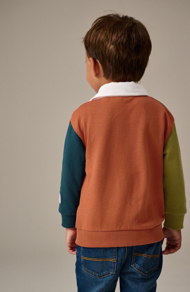 NEXT Kids' Colorblock Cotton Rugby Shirt, Alternate, color, 