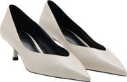 MANGO Pointed Toe Kitten Heel Pump