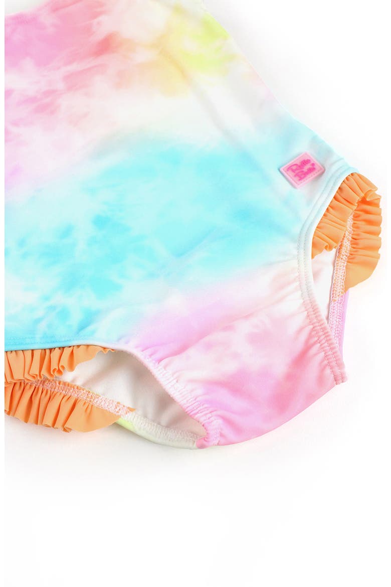 Kids' Rainbow Tie Dye One-Piece Swimsuit, Alternate, color, PINK MULTI
