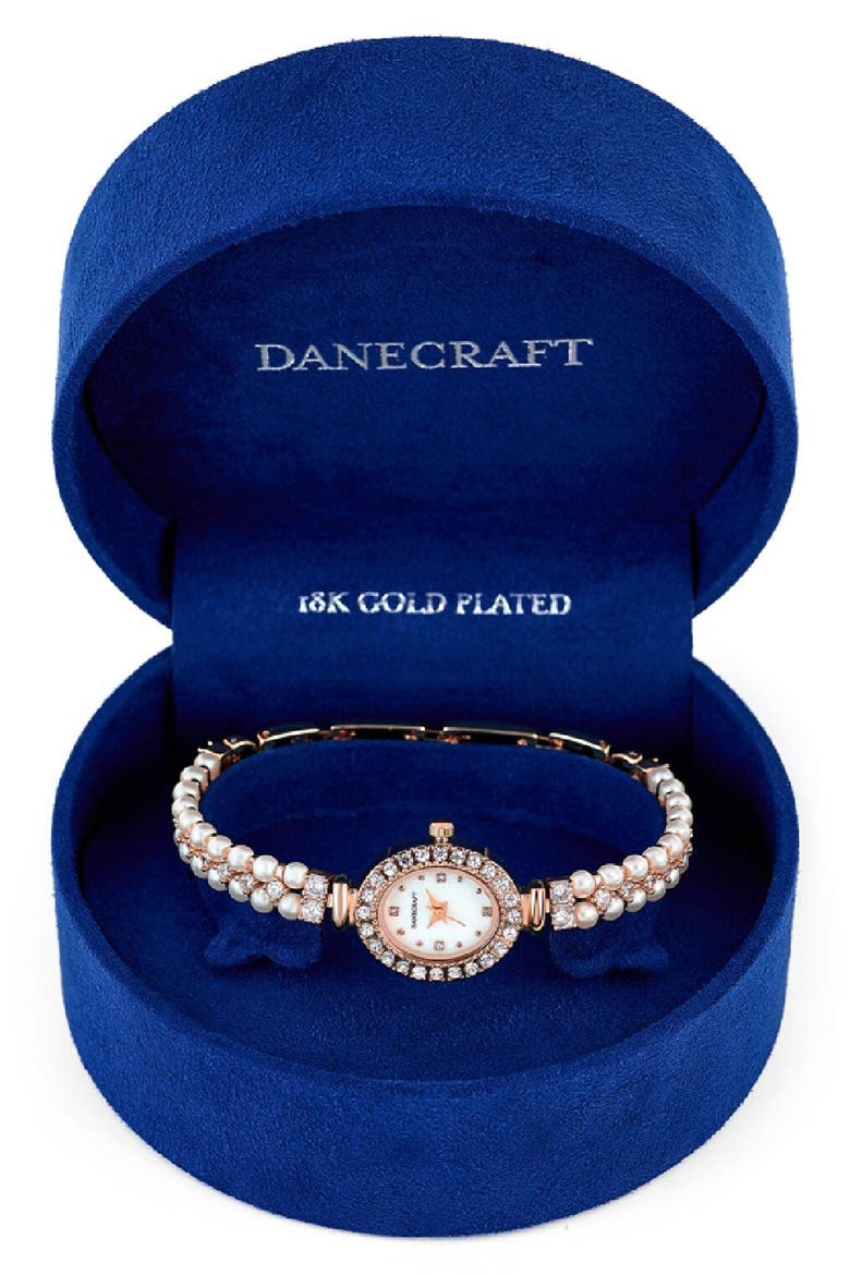Mother-of-Pearl Quartz Bracelet Watch, 25mm, Alternate, color, ROSEGOLD
