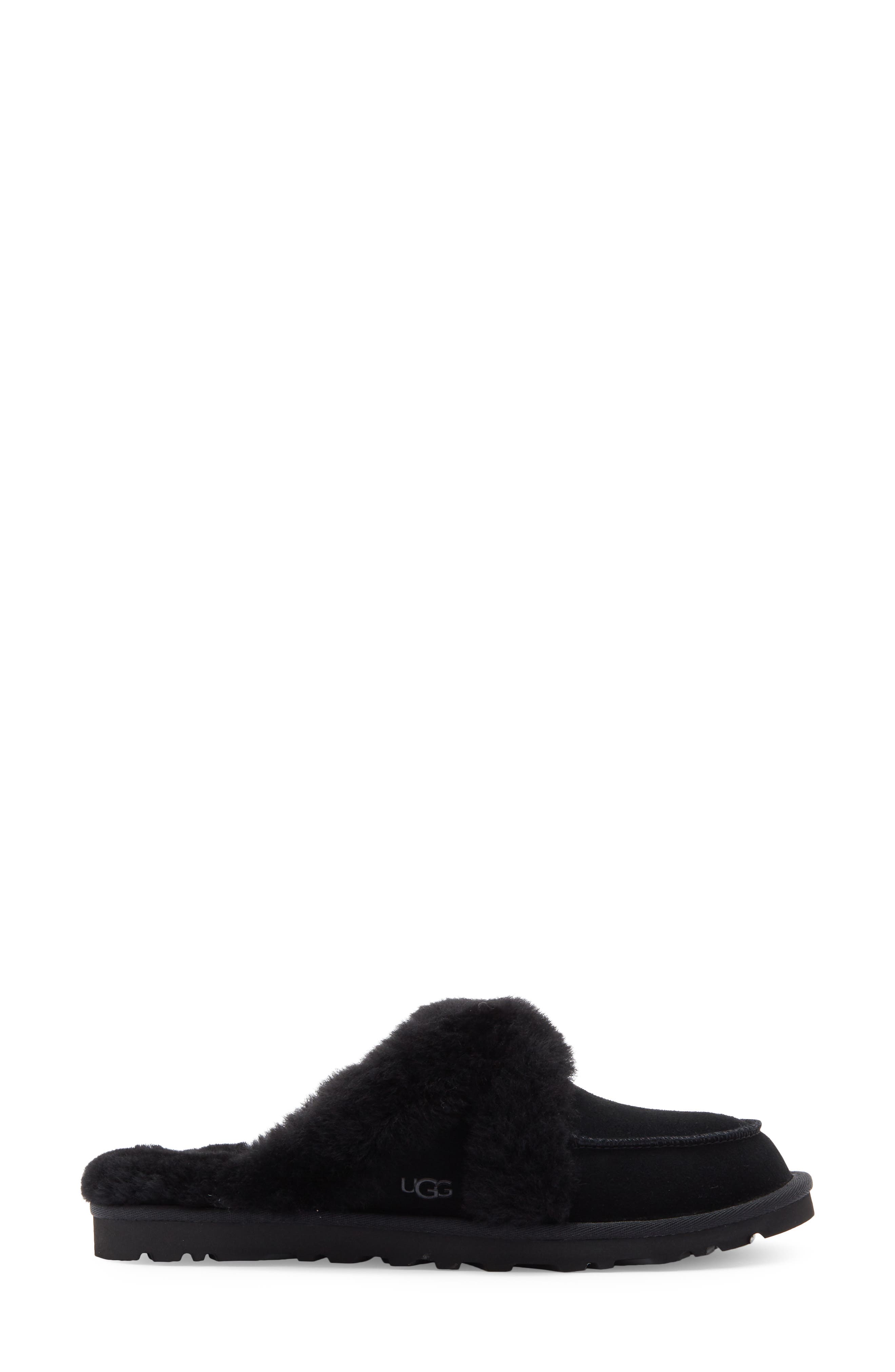 UGG<sup>®</sup> Loria Genuine Shearling Lined Slipper, Alternate, color, Black