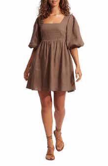 Seafolly Women's Beach Edit Shoreline Linen Cover-Up Dress