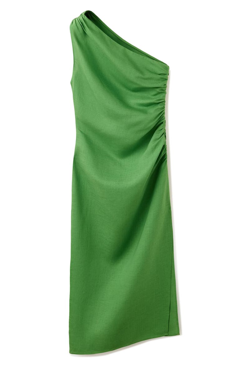 Asymmetrical Pleated Midi Dress, Alternate, color, GREEN
