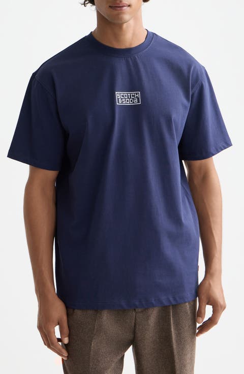 Scenic Cross Stitch Embroidered Cotton Graphic T-Shirt