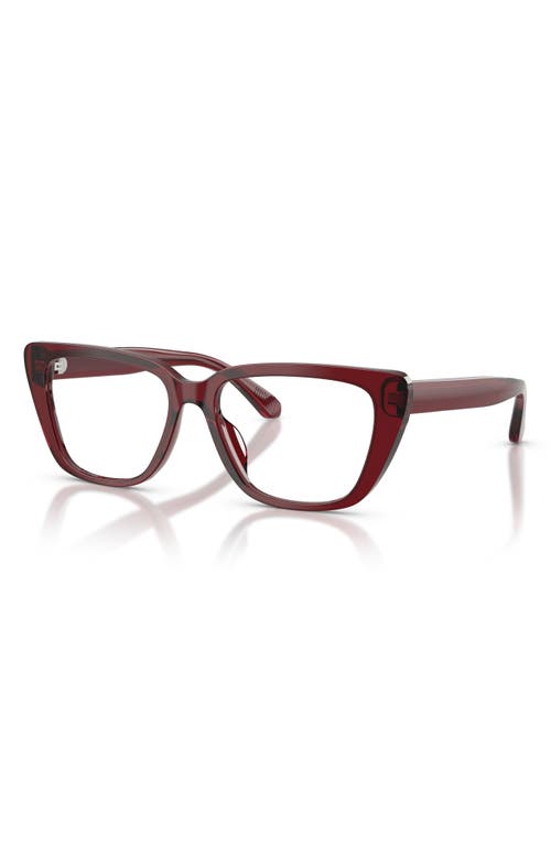 Emporio Armani 54mm Cat Eye Optical Glasses In Brown
