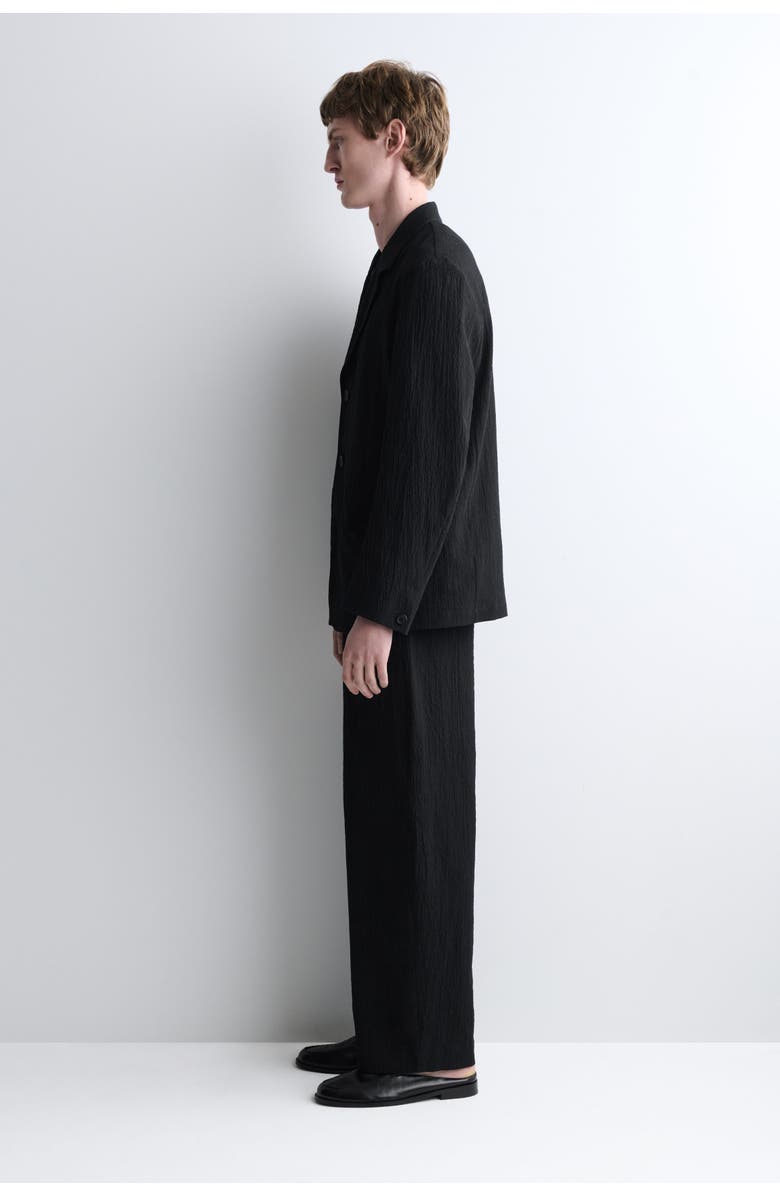 COS Unstructured Seersucker Blazer, Alternate, color, Black