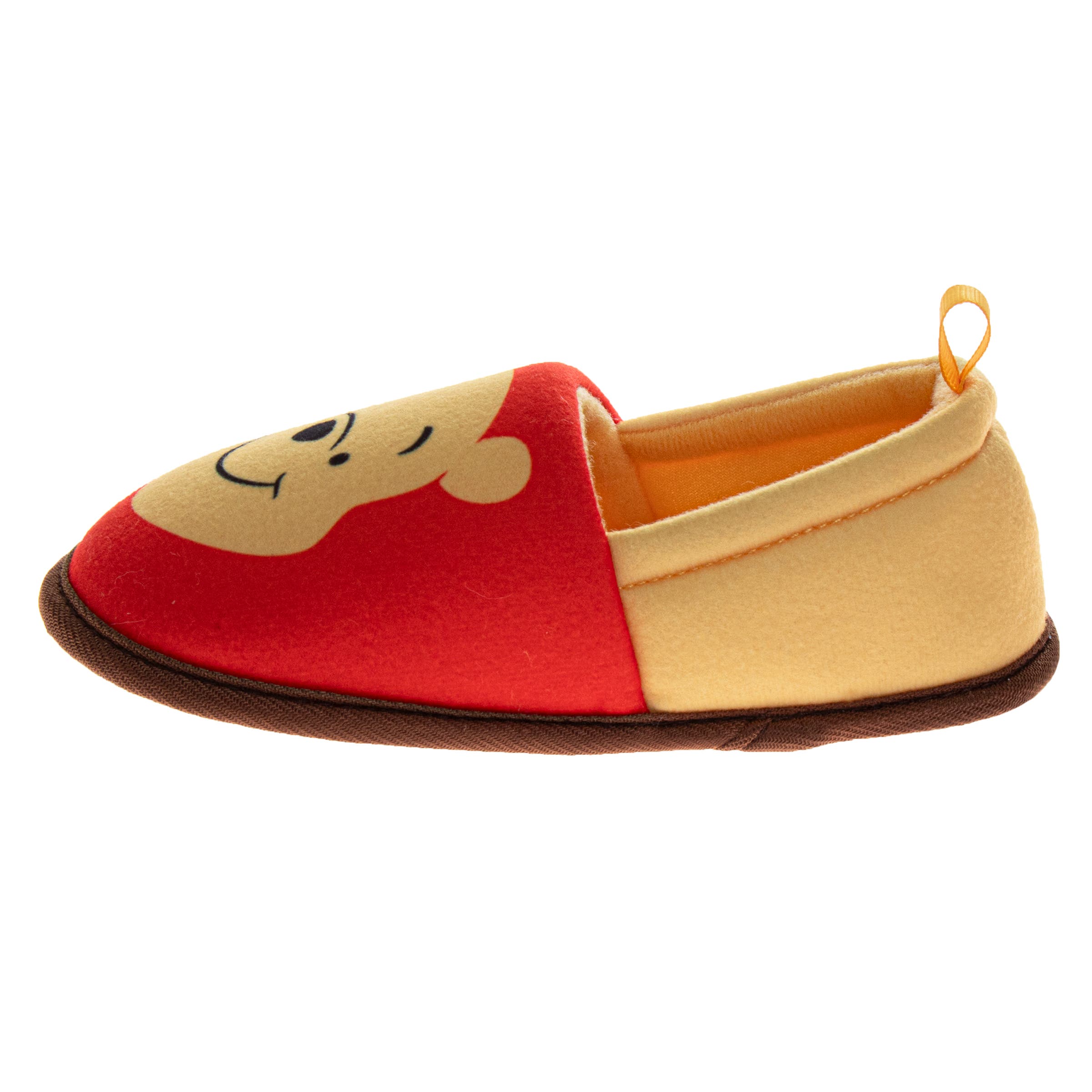 Disney Winnie the Pooh Kids' Slippers - Plush, Warm, and Soft House Shoes, Alternate, color, Yellow/Red
