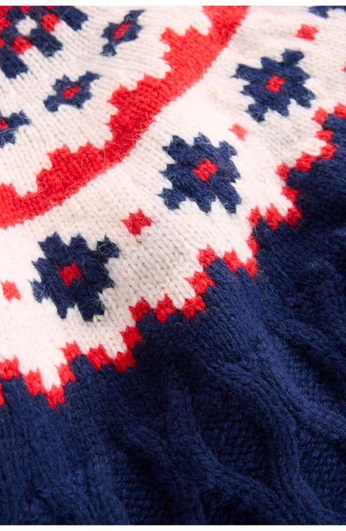 Boden Eleanor Fair Isle Crewneck Sweater In Blue