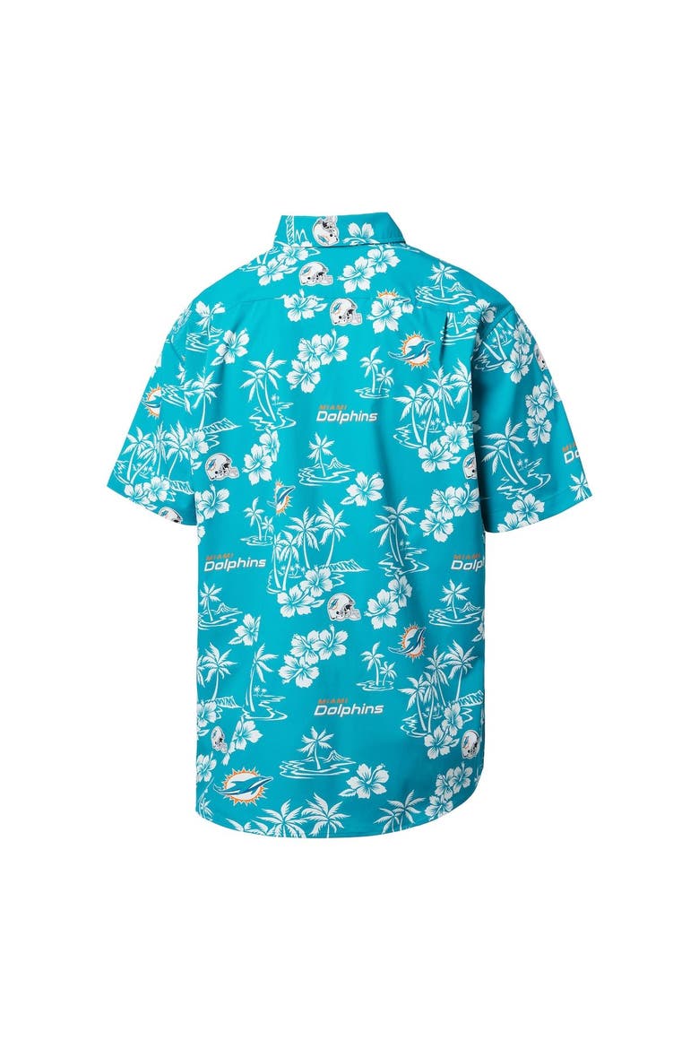 Men's Reyn Spooner Aqua Miami Dolphins Kekai Button-Up Shirt, Alternate, color, Aqua