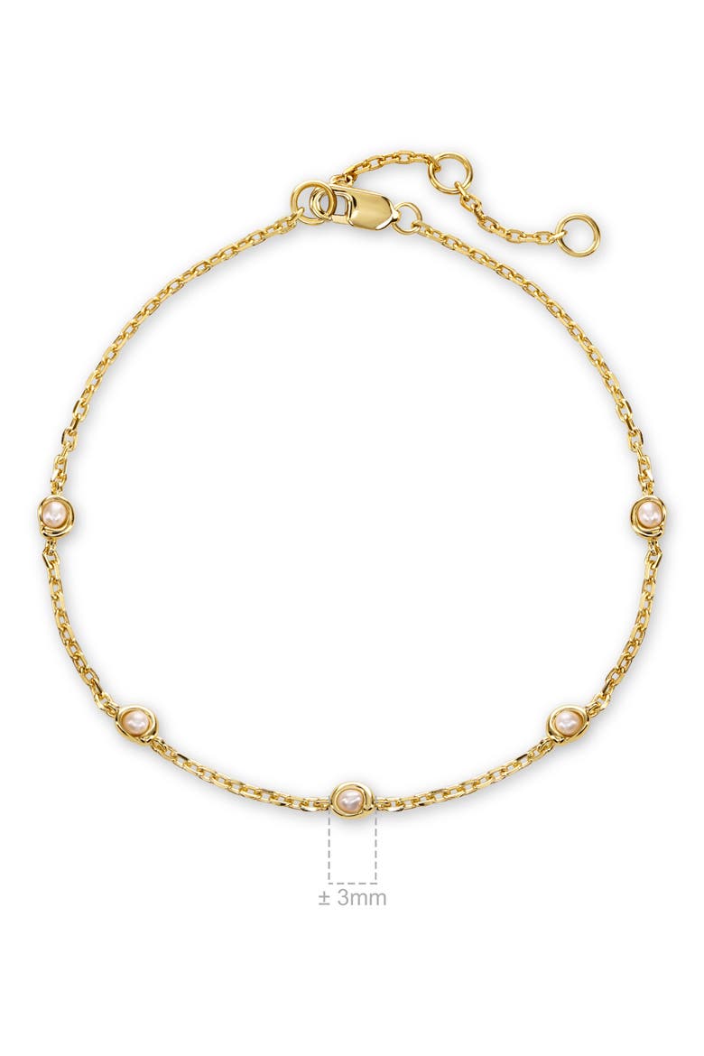 Freshwater Pearl Station Chain Bracelet, Alternate, color, GOLD
