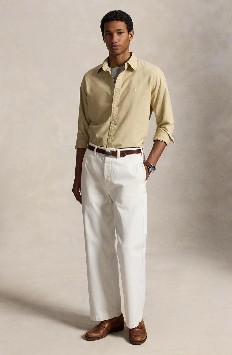 Polo Ralph Lauren Classic Fit Garment Dyed Cotton Oxford Shirt, Alternate, color, Dune Tan