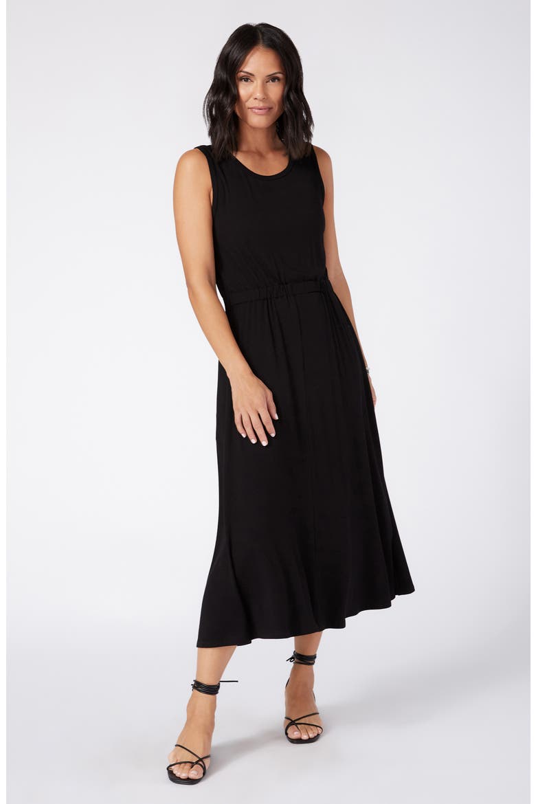 Artisan Jersey Midi Dress, Alternate, color, BLACK