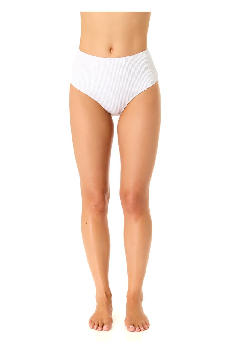 Women's Live In Color Textured High Waist Swim Bottom, Alternate, color, White