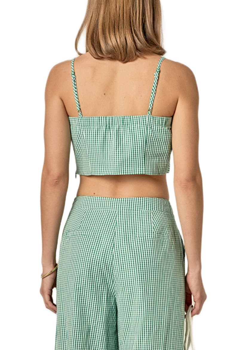Check Tied Crop Tank, Alternate, color, KELLY GREEN
