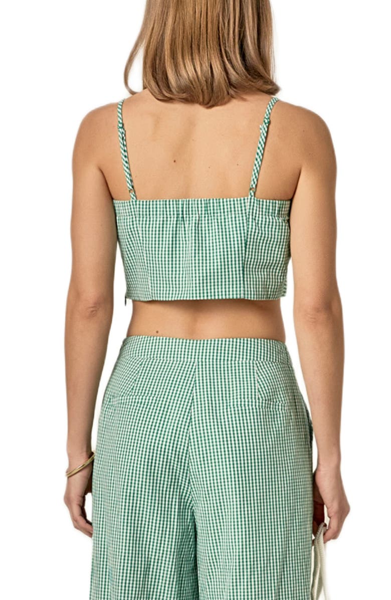 English Factory Check Tied Crop Tank, Alternate, color, Kelly Green