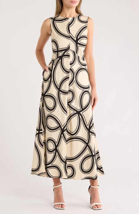 Sleeveless Fit & Flare Midi Dress