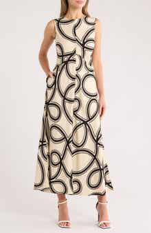 MELLODAY Sleeveless Fit & Flare Midi Dress