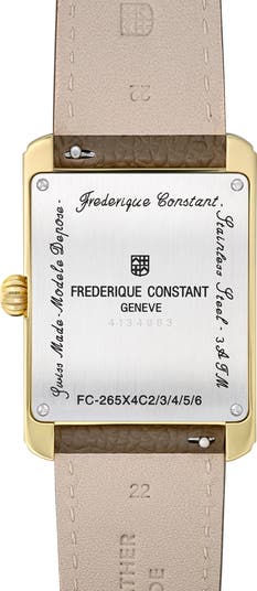 FREDERIQUE CONSTANT Classic Carrée Moonphase Leather Strap Watch