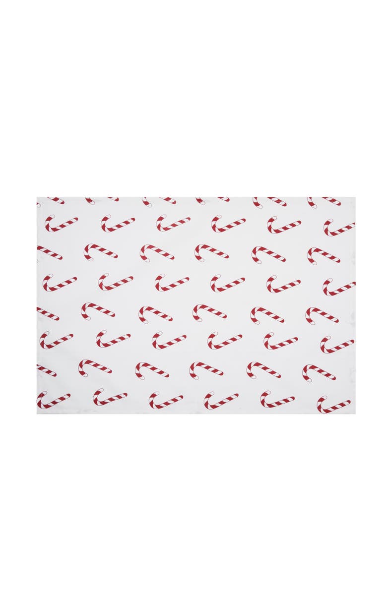 C&F Home Christmas Candy Cane Pattern Printed 100% Cotton Flour Sack Dishtowel, Alternate, color, White