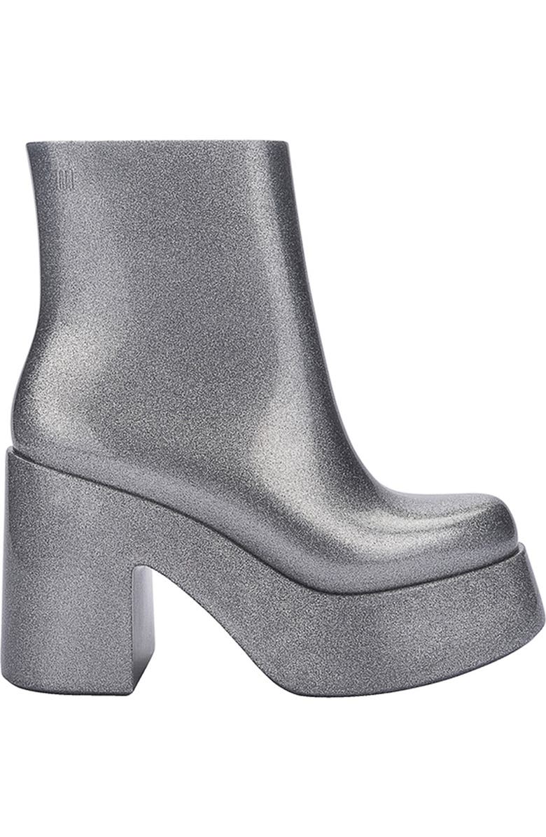 Melissa Nubia II Platform Bootie, Alternate, color, Glitter Clear Silver