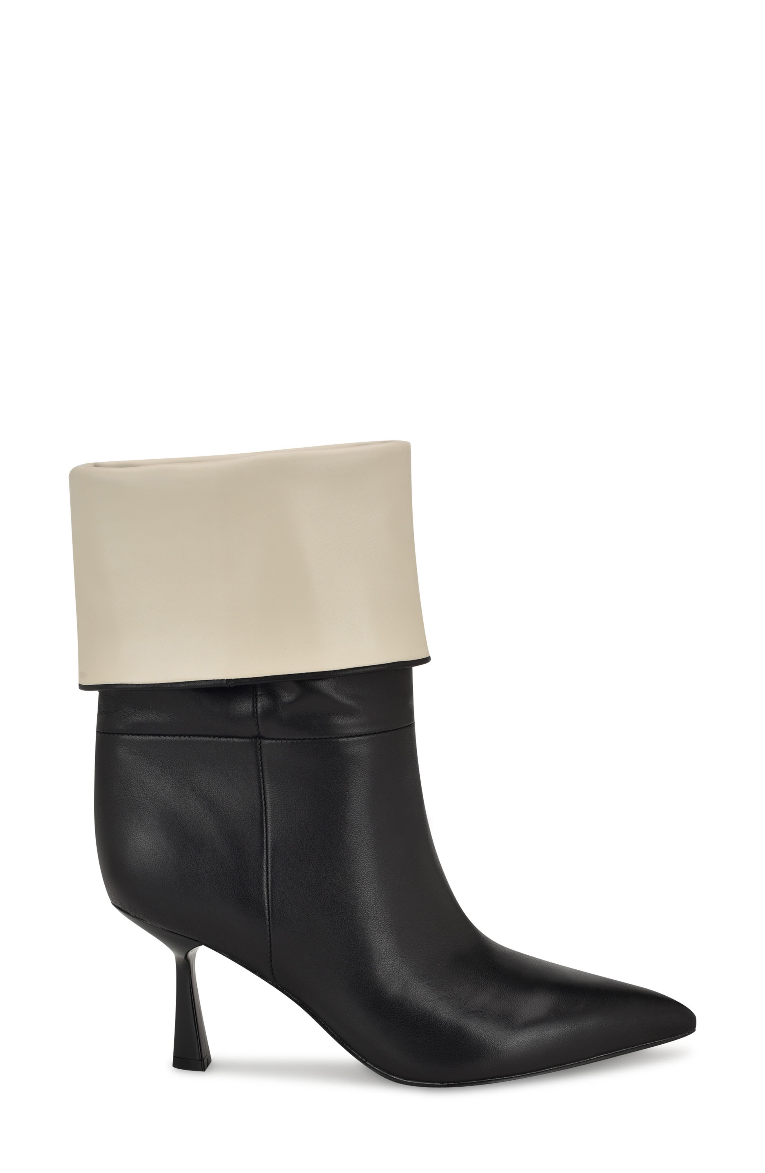 Nine West Bayla Cuff Bootie, Alternate, color, Black/ Cream
