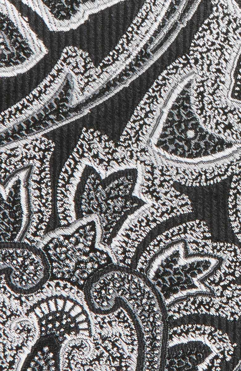 Nordstrom Paisley Silk Tie, Alternate, color, Black