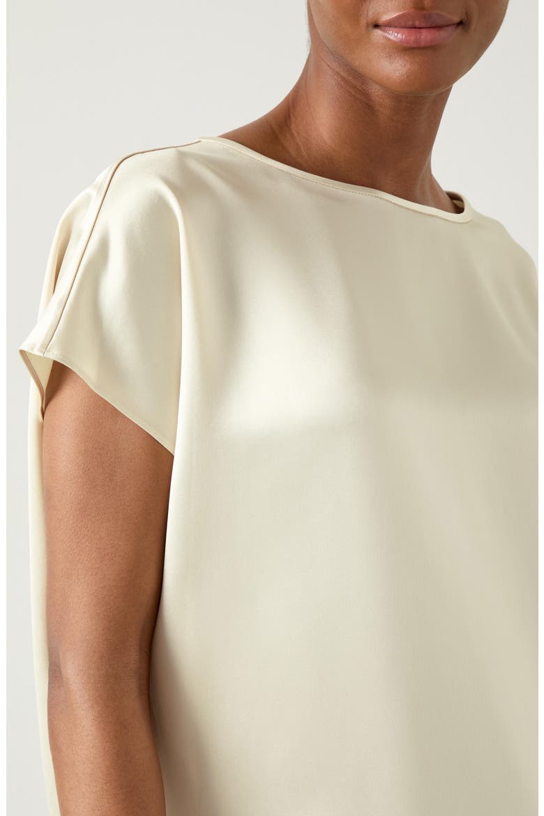 Lena Sleeveless Satin Top, Alternate, color, ECRU