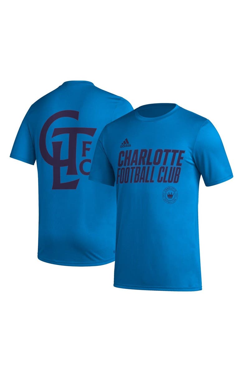 adidas Men's adidas Blue Charlotte FC Team Jersey Hook AEROREADY T-Shirt, Main, color, Blue