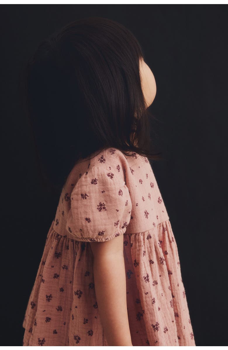 H&M Cotton Muslin Dress, Alternate, color, Dusty Pink/Floral