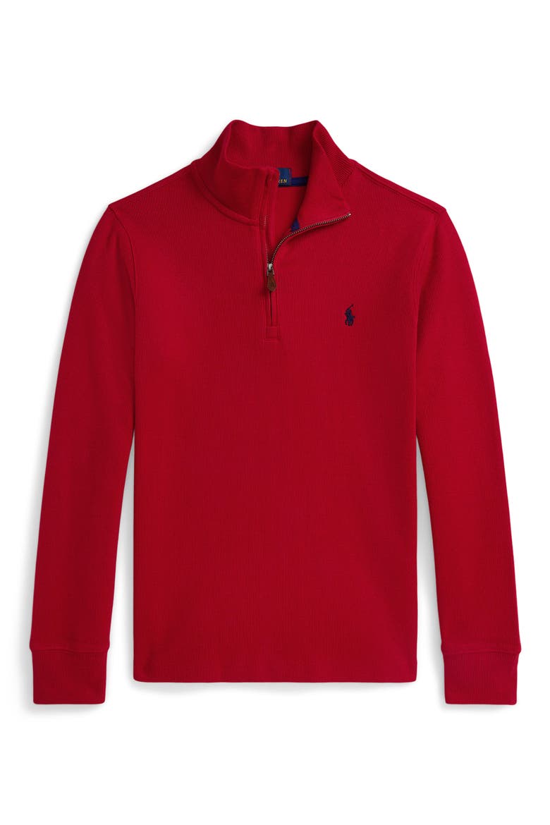 Kids' Estate Cotton Quarter Zip Pullover, Main, color, RED