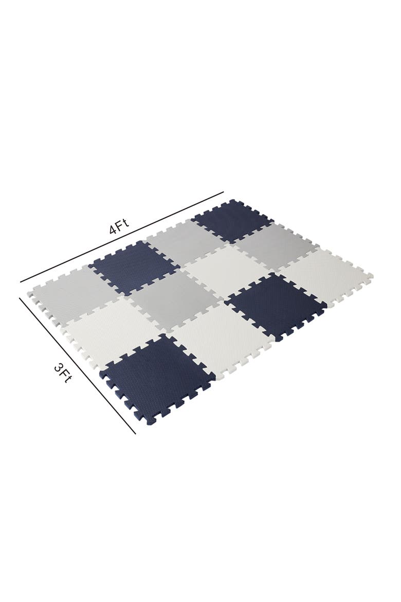 12 Soft Foam Floor Tiles Bluegreywhite, Interlocking Mat, Alternate, color, Multicolored