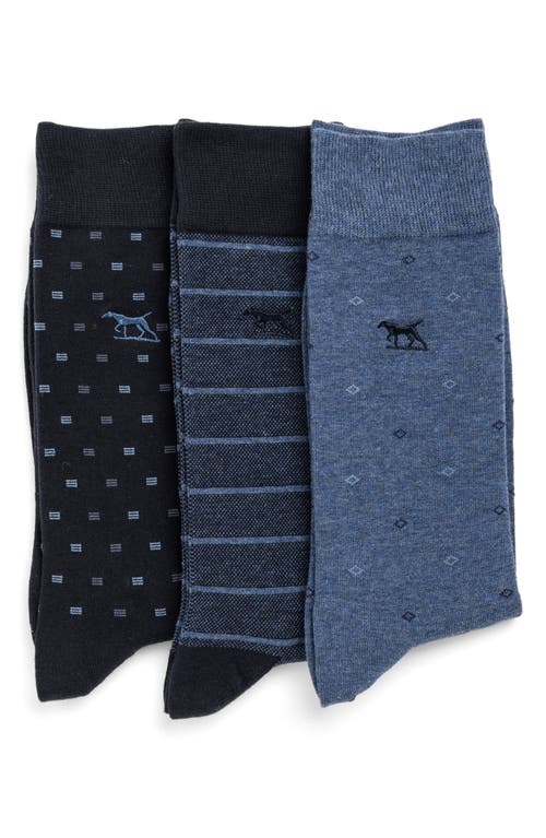 Rodd & Gunn Seacliff Dress Sock, Pack Of 3 In Blue Multi