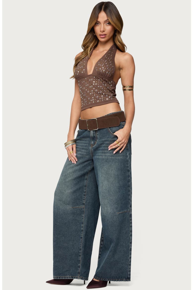 Santi Low Rise Wide Leg Jeans, Alternate, color, DARK-BLUE