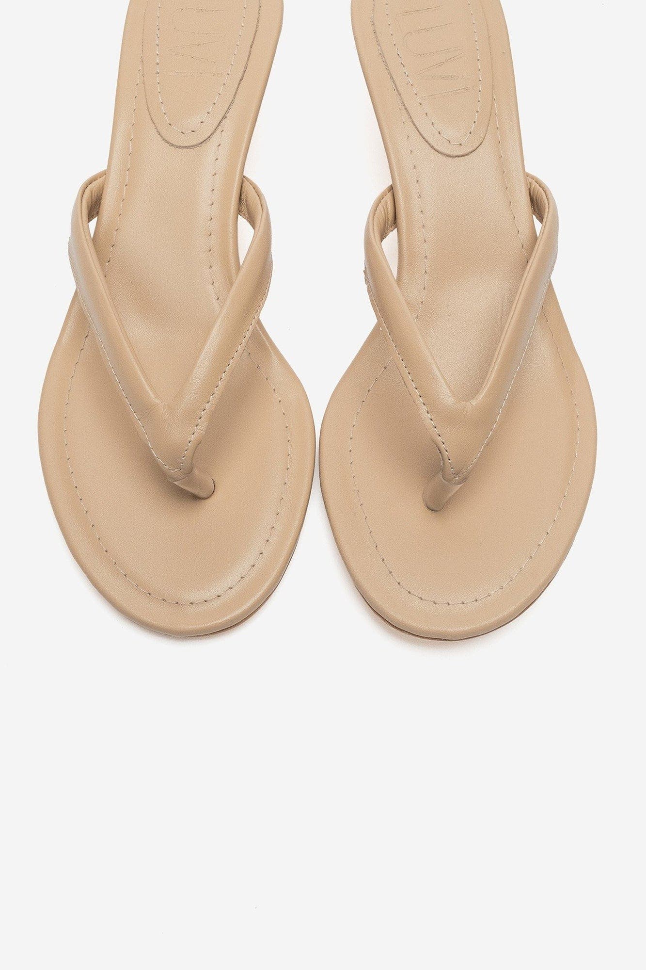 Norell Stiletto Thong Sandal, Alternate, color, Dark Beige