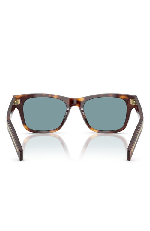 Prada 55mm Polarized Rectangular Sunglasses In Green Tortoise