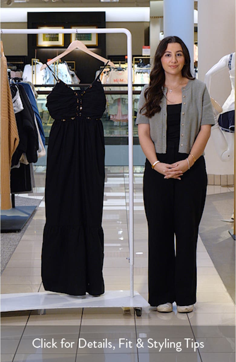 Ivana Polished Stone Detail Cotton Maxi Dress, sales video thumbnail