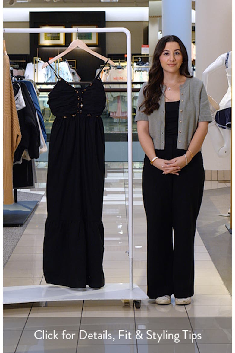 Ivana Polished Stone Detail Cotton Maxi Dress video