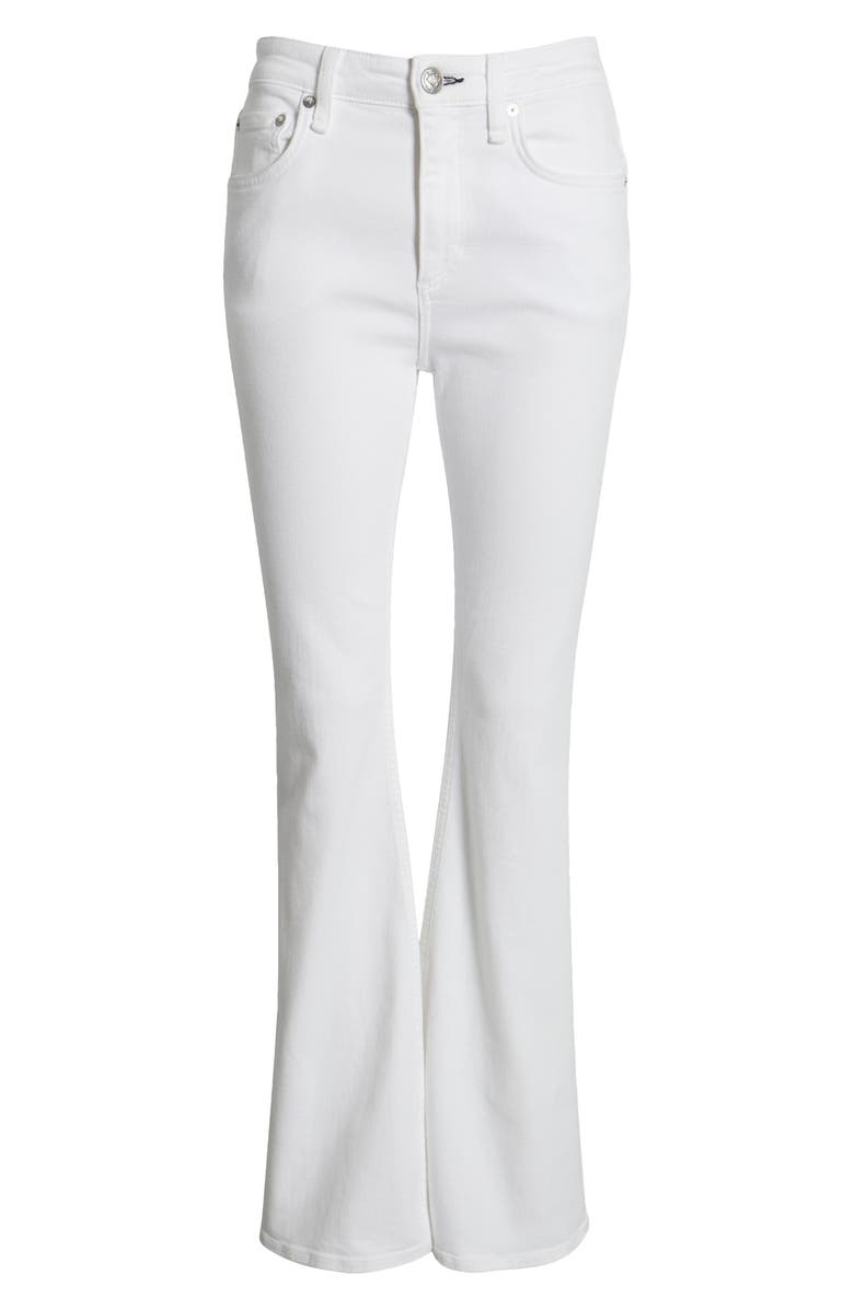 rag & bone Flexi Dahlia Mid Rise Flare Jeans, Main, color, Optic White