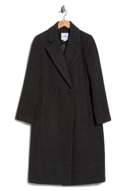 Sam Edelman Plaid Double Breasted Coat In Black