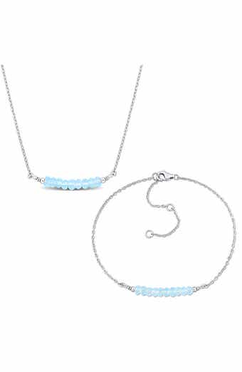 Sky Blue Topaz Earrings & Necklace Set