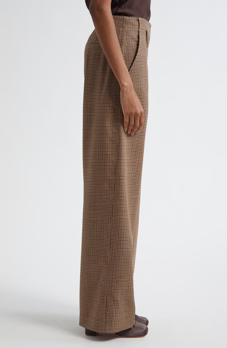 A.L.C. Liam Houndstooth Wide Leg Wool Pants, Alternate, color, Tan Multi