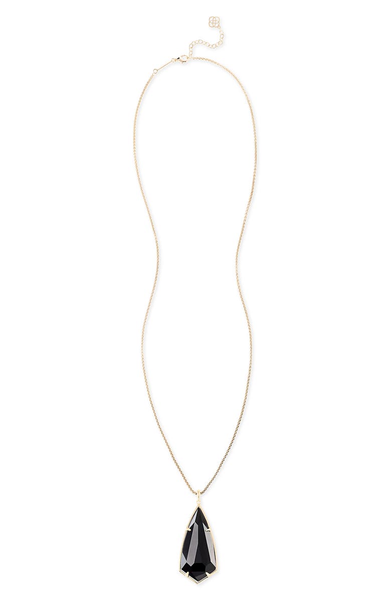 Kendra Scott 'Carole' Long Semiprecious Stone Pendant Necklace, Alternate, color, 