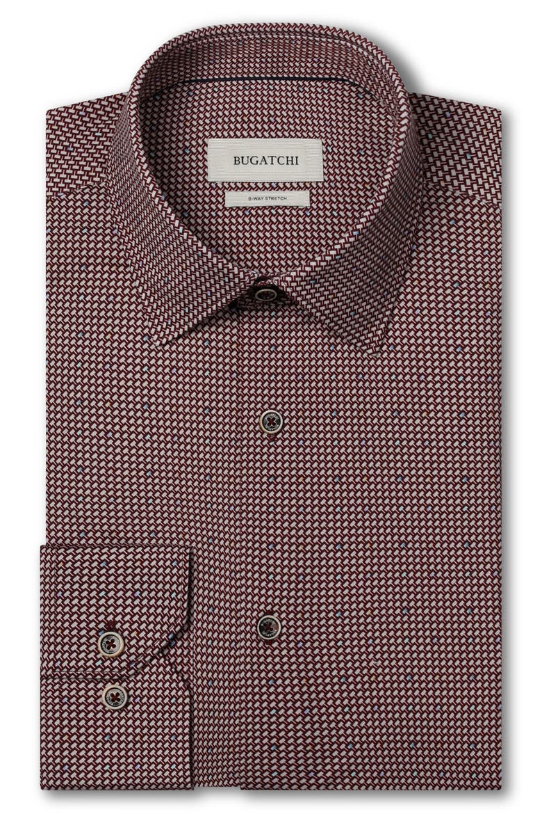 James OoohCotton® Micro Print Button-Up Shirt, Main, color, BURGUNDY