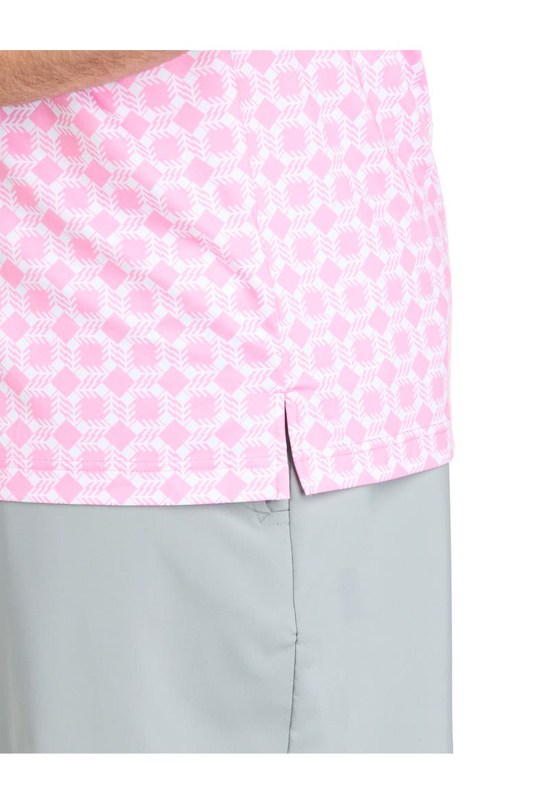 Big & Tall Mosaic Geometric Performance Polo Shirt, Alternate, color, PLAYFUL PINK