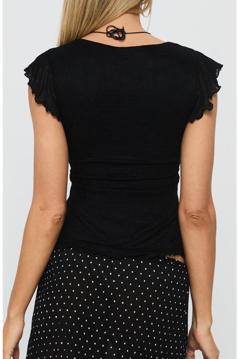 Auroraah Frill Babydoll Top, Alternate, color, BLACK