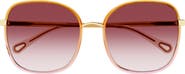 Chloé 56mm Gradient Polarized Square Sunglasses