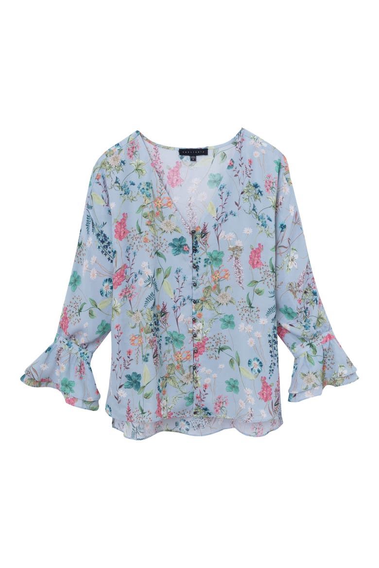 Posey Floral Blouse, Alternate, color, BLUEBELL