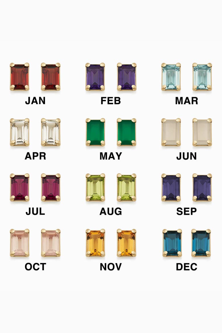 14K Gold Date Me Birthstone Stud Earrings, Alternate, color, Amethyst - February