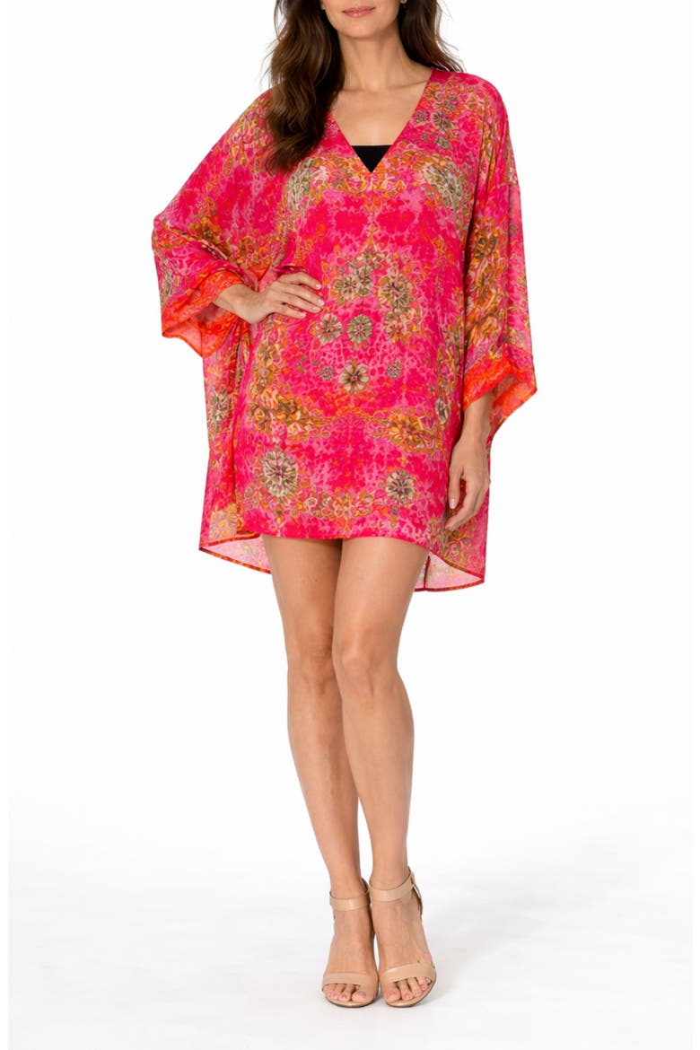 Print Cotton Minidress, Main, color, PINK