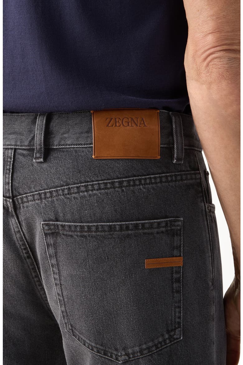 Black Stone-Washed Cotton Roccia Jeans, Alternate, color, BLACK
